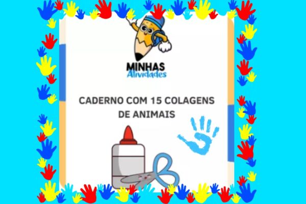 Caderno de Figuras de Animais para Recortar e Colar